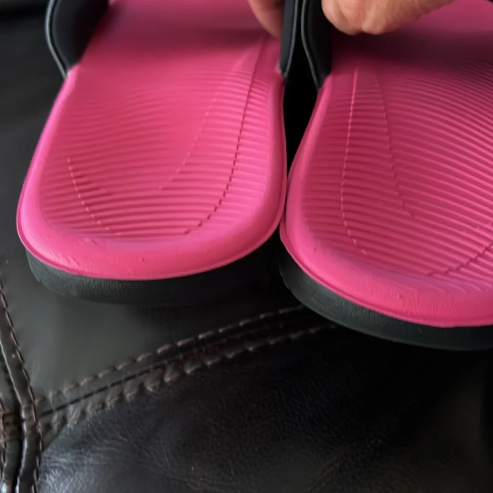 Nike Pink and Black Sandals for Casual Comfort size 6Y